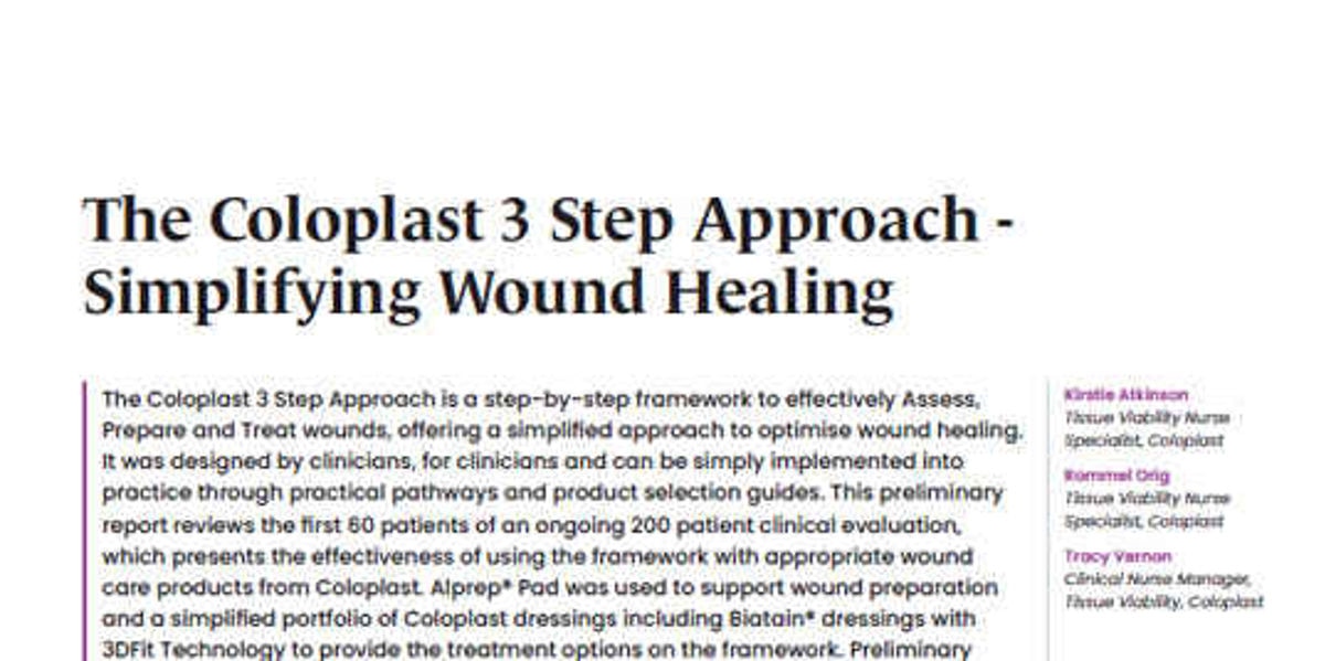 The Coloplast 3 Step Approach - Simplifying Wound Healing