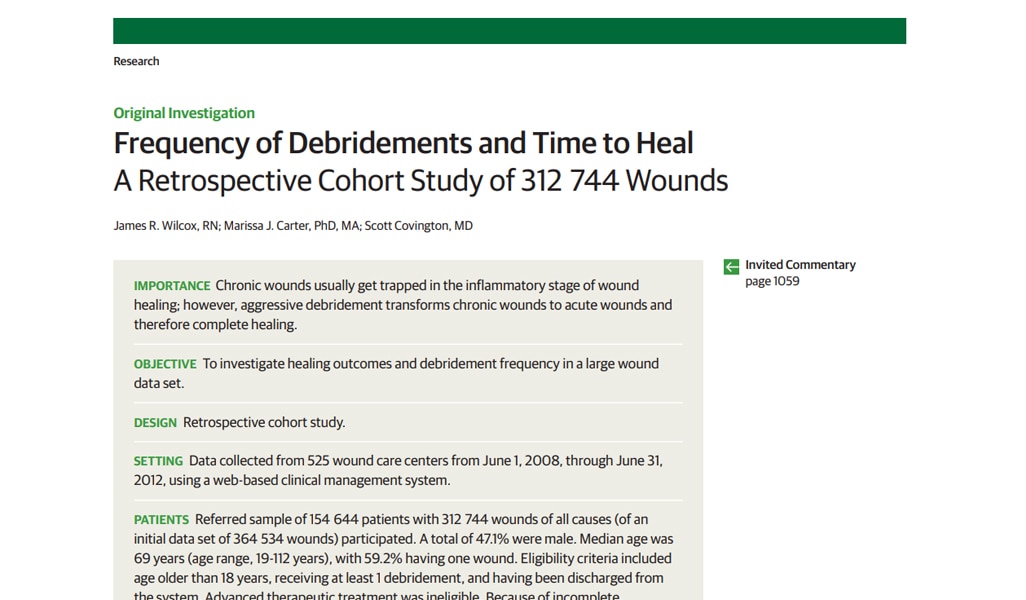 Frequency of Debridements and Time to Heal