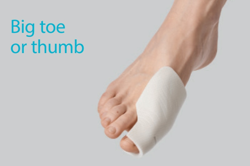 For wounds on the Big Toe or Thumb