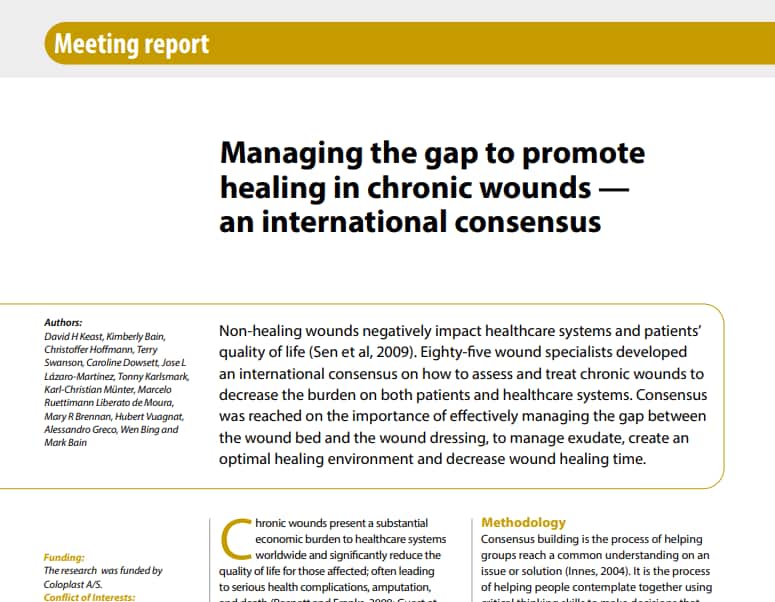 Managing the gap to promote healing in chronic wounds